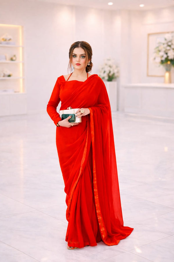 Noor-e-Haya stitched chifoon saree