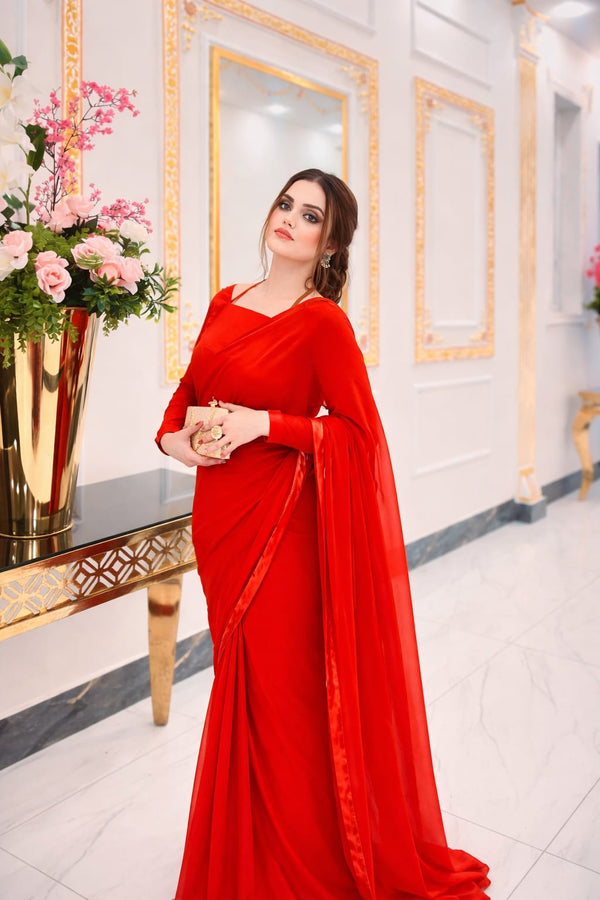 Noor-e-Haya stitched chifoon saree