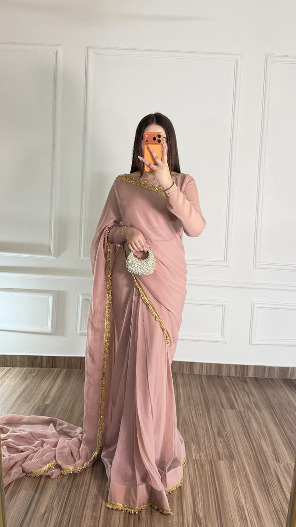 Noor-e-Haya stitched chifoon saree