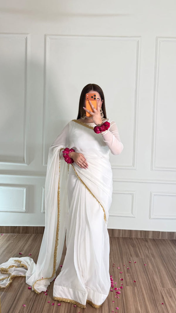 Noor-e-Haya stitched chifoon saree
