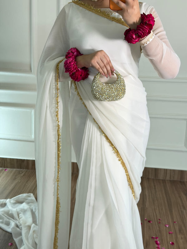 Noor-e-Haya stitched chifoon saree